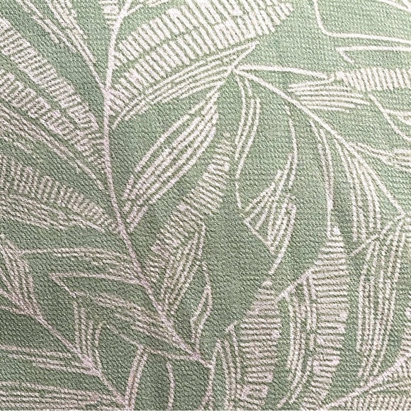 Aura Green Leaf Print Mini Dress with Bell Sleeves and Tie Waist | Size Small - Picture 4 of 11